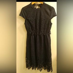 NEW Romeo And Juliet Couture Dress Laces Navy Blue Elegant Unique Small RV $195